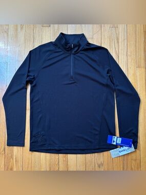 NWT Charles River Apparel Large Black Performance Quarter-Zip Pullover